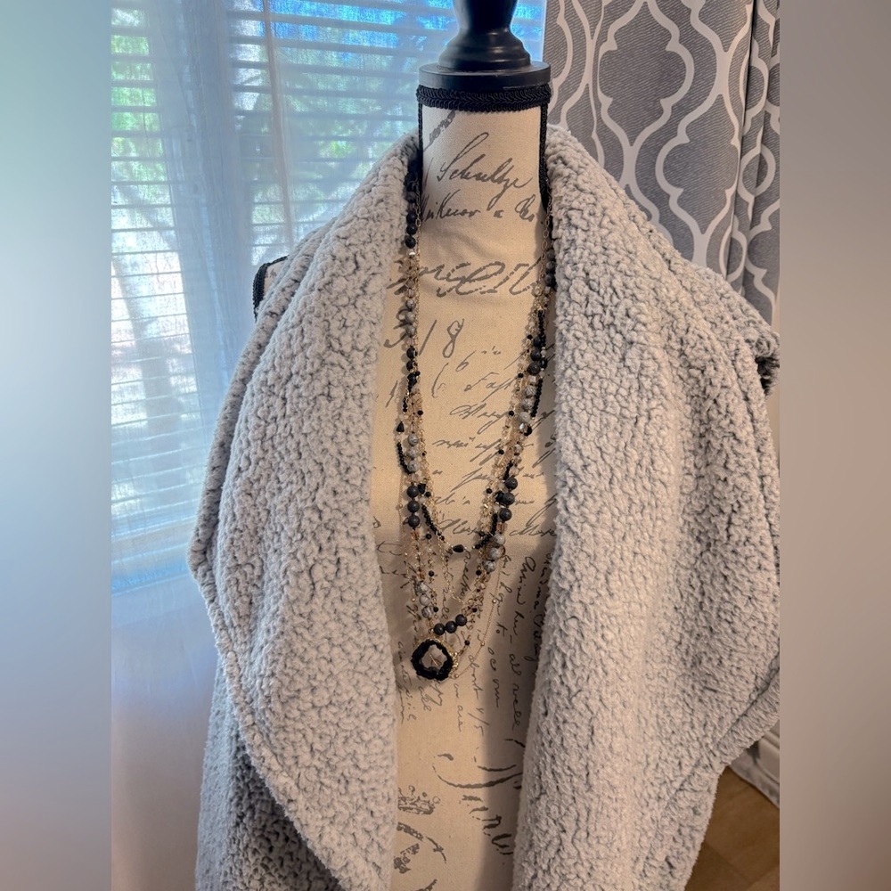 Eddie Bauer Gray Sherpa Vest